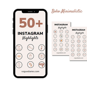 Boho Minimalistic Instagram Highlights: Instantly Downloadable & Ready-to-Use Designs