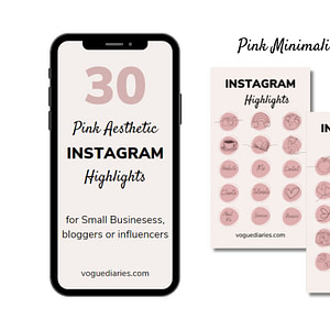 pink aesthetic instagram highlights, instant access, downloadable