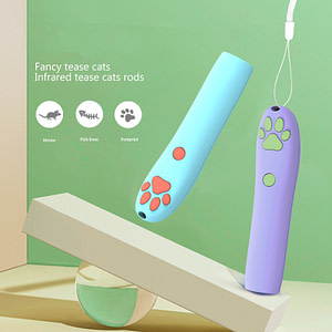 Cat Toys Gromming Rechargeable Interactive Pet Toy Remote Control LED Pointer Laser Cat Stick Exercise Tool