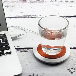 Coffee Mug Coaster: Artificial Leather USB heater for Desk, Mug Warmer, Home Office Tea Cup Heater, Auto Shut
