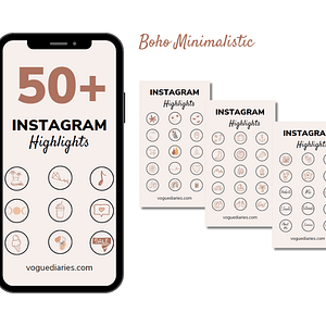 Boho Minimalistic Instagram Highlights: Instantly Downloadable & Ready-to-Use Designs