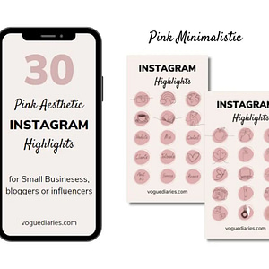 pink aesthetic instagram highlights, instant access, downloadable