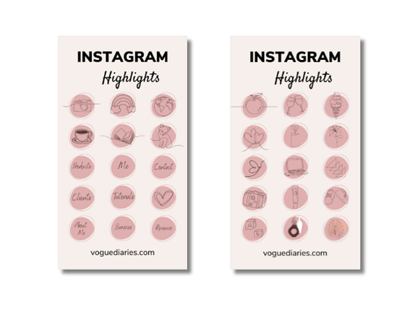 Instagram Highlights Pink Aesthetic Minimalist Instant Access and downloadable