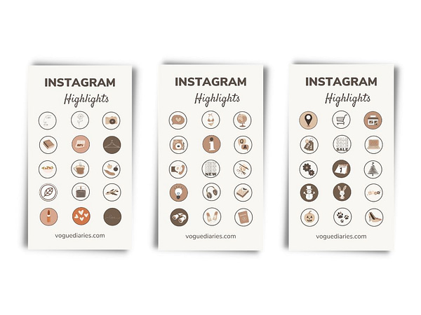 instagram highlight minimalist beige brown for small business