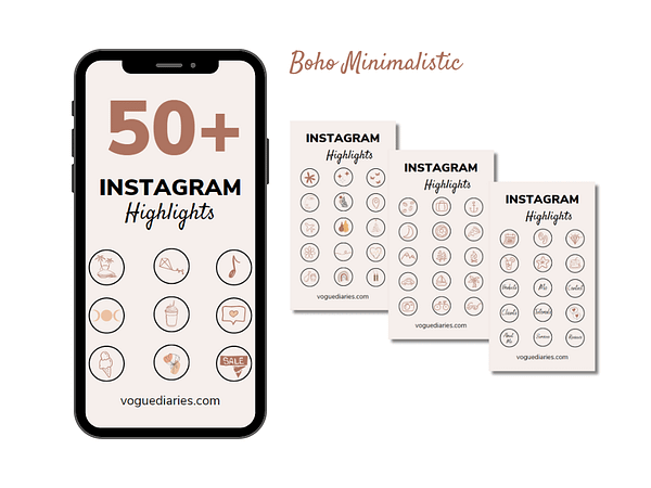 Boho Minimalistic Instagram Highlights: Instantly Downloadable & Ready-to-Use Designs